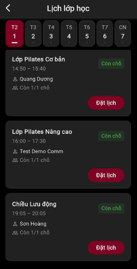 Lịch lớp nhóm